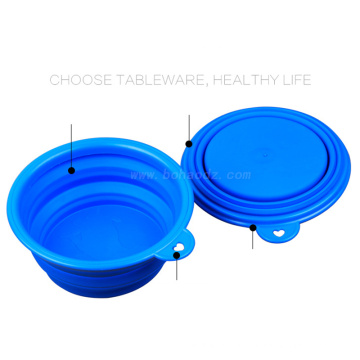 Custom foldable portable silicone pet bowl